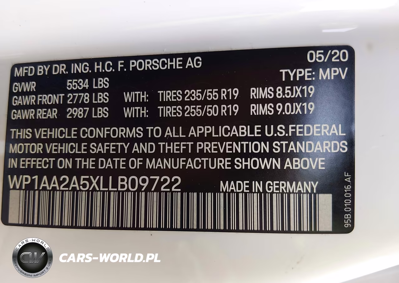 2020 Porsche Macan VIN:WP1AA2A5XLLB09722 - 9