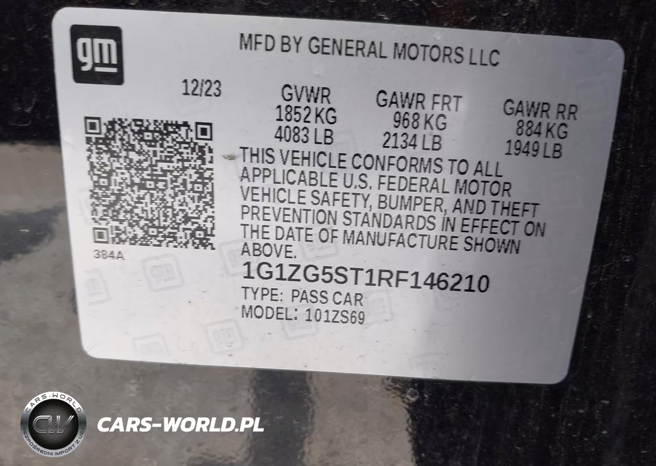 2024 Chevrolet Malibu Fwd Rs VIN:1G1ZG5ST1RF146210 - 9