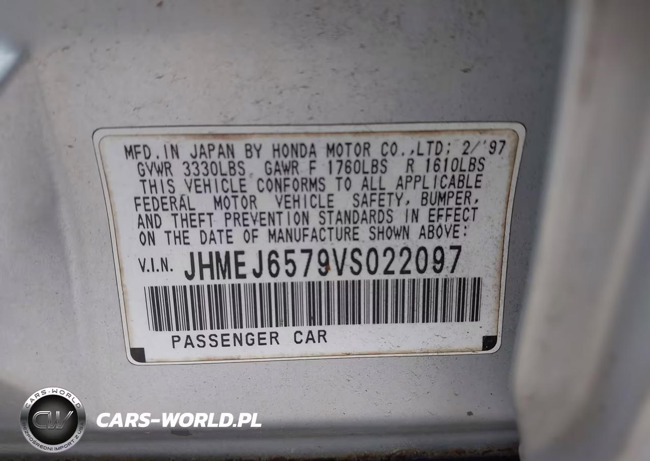1997 Honda Civic Lx VIN:JHMEJ6579VS022097 - 9