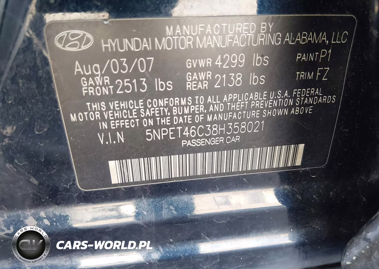 2008 Hyundai Sonata Gls VIN:5NPET46C38H358021 - 9