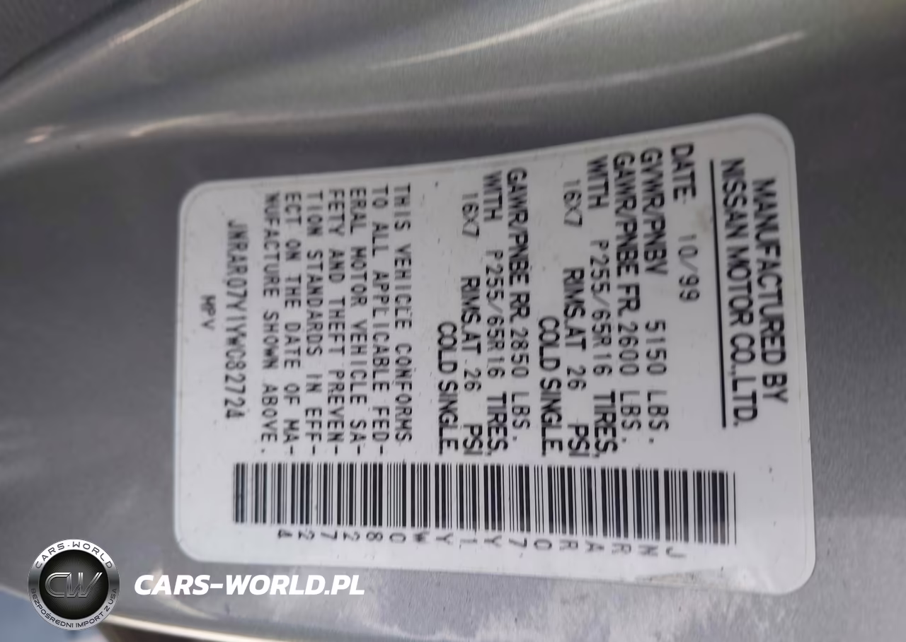 2000 Infiniti Qx4 VIN:JNRAR07Y1YW082724 - 9