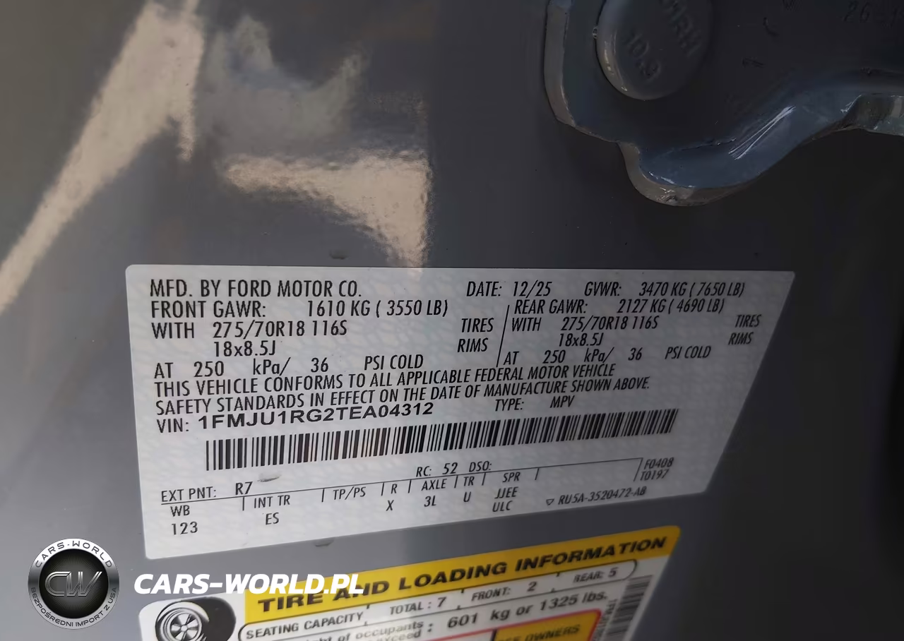 2026 Ford Expedition Tremor VIN:1FMJU1RG2TEA04312 - 9