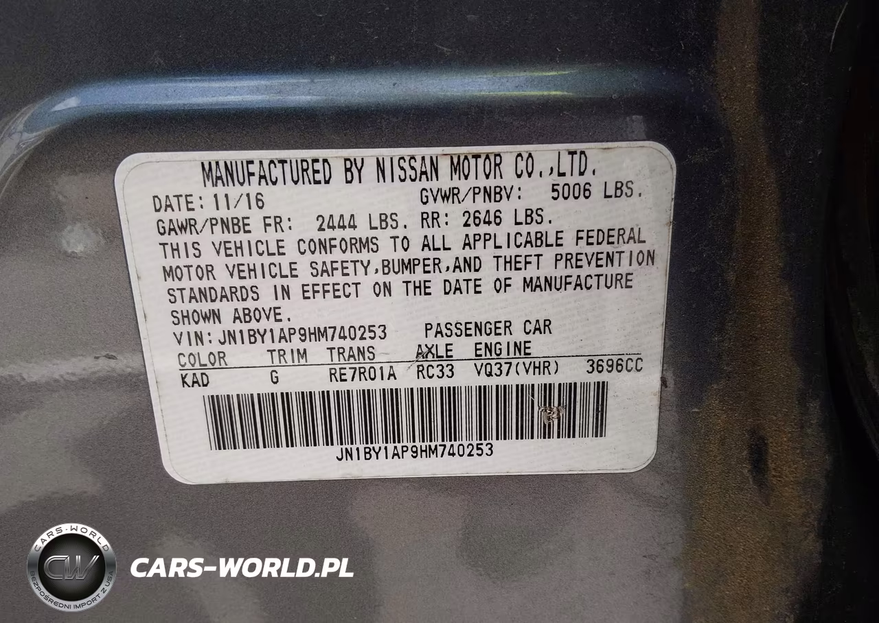 2017 Infiniti Q70 3.7 VIN:JN1BY1AP9HM740253 - 9