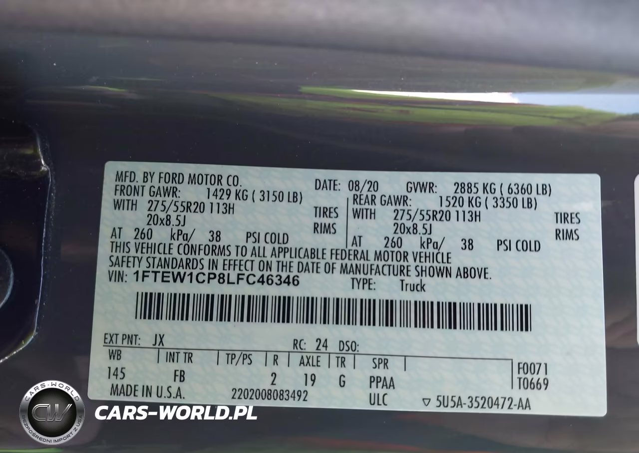 2020 Ford F-150 Xlt VIN:1FTEW1CP8LFC46346 - 9