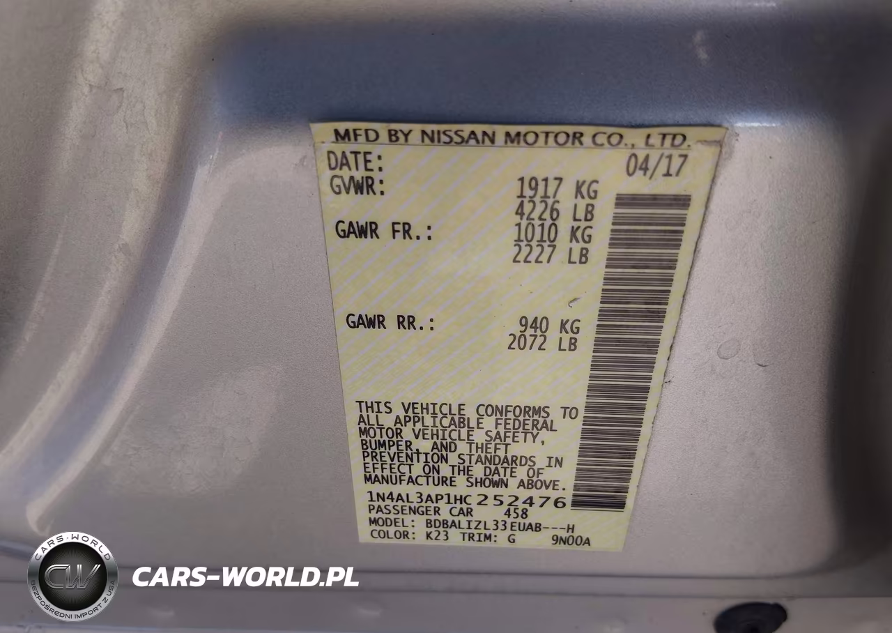 2017 Nissan Altima 2.5 Sv VIN:1N4AL3AP1HC252476 - 9