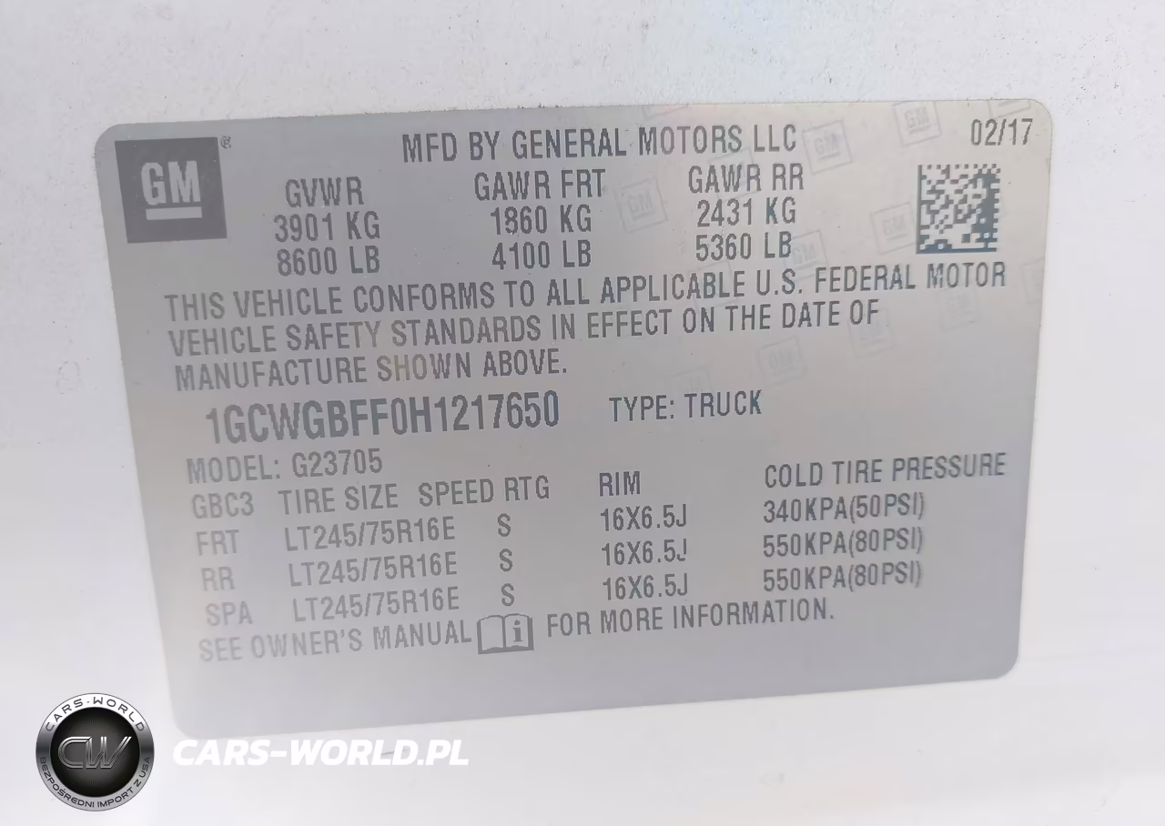 2017 Chevrolet Express 2500 Work Van VIN:1GCWGBFF0H1217650 - 9