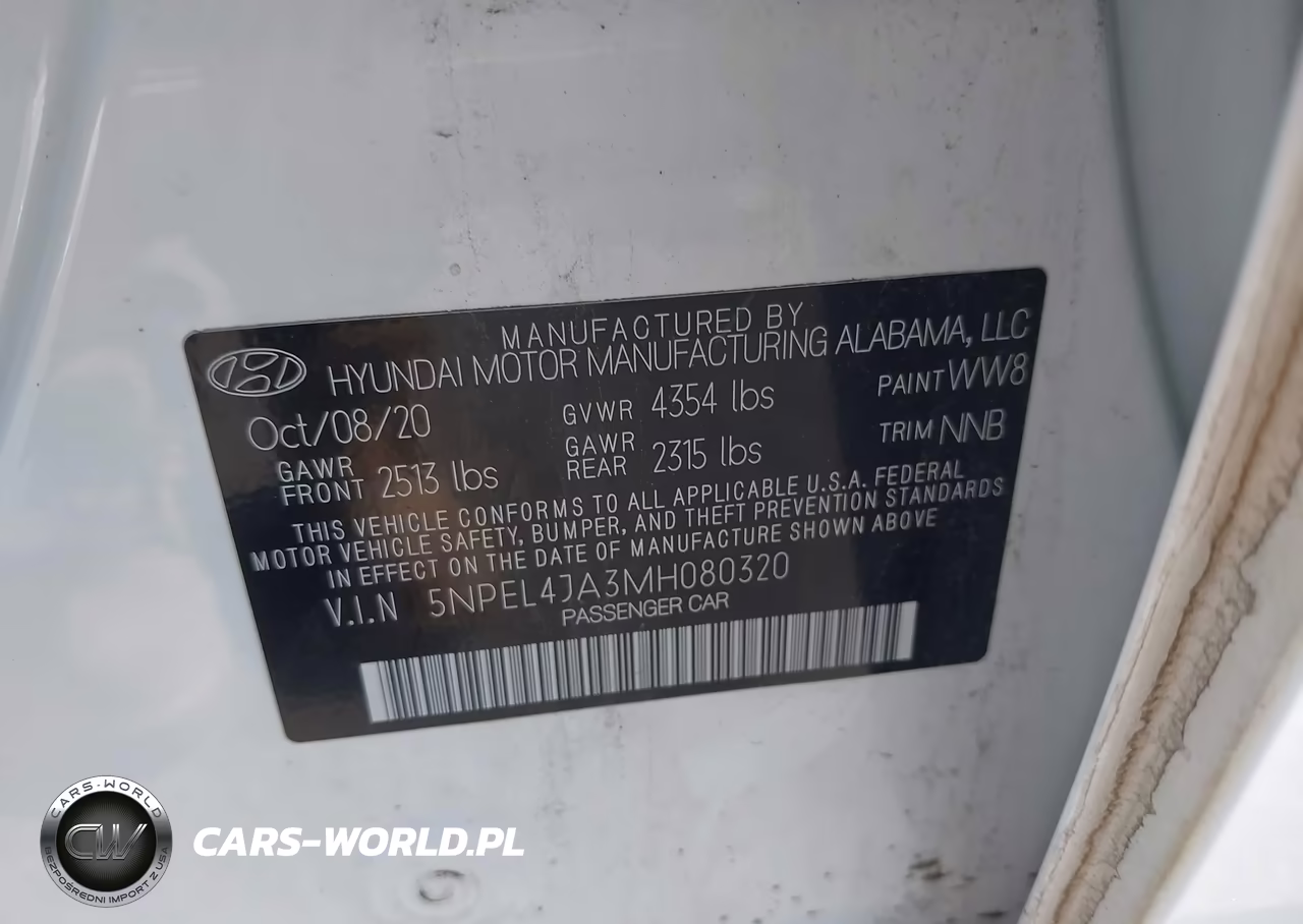 2021 Hyundai Sonata Sel VIN:5NPEL4JA3MH080320 - 9