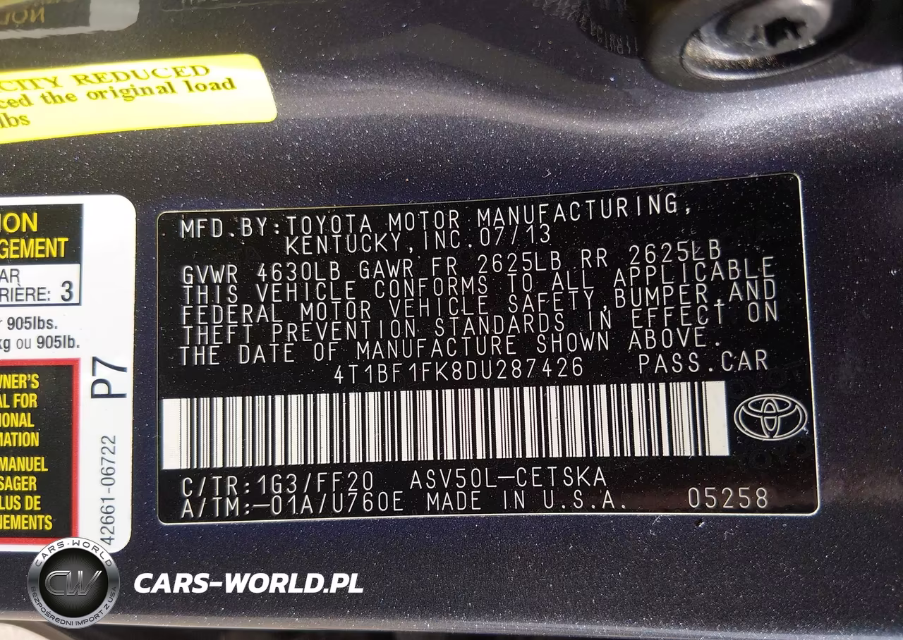 2013 Toyota Camry Se VIN:4T1BF1FK8DU287426 - 9