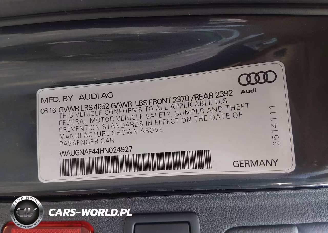 2017 Audi A4 Premium VIN:WAUGNAF44HN024927 - 9