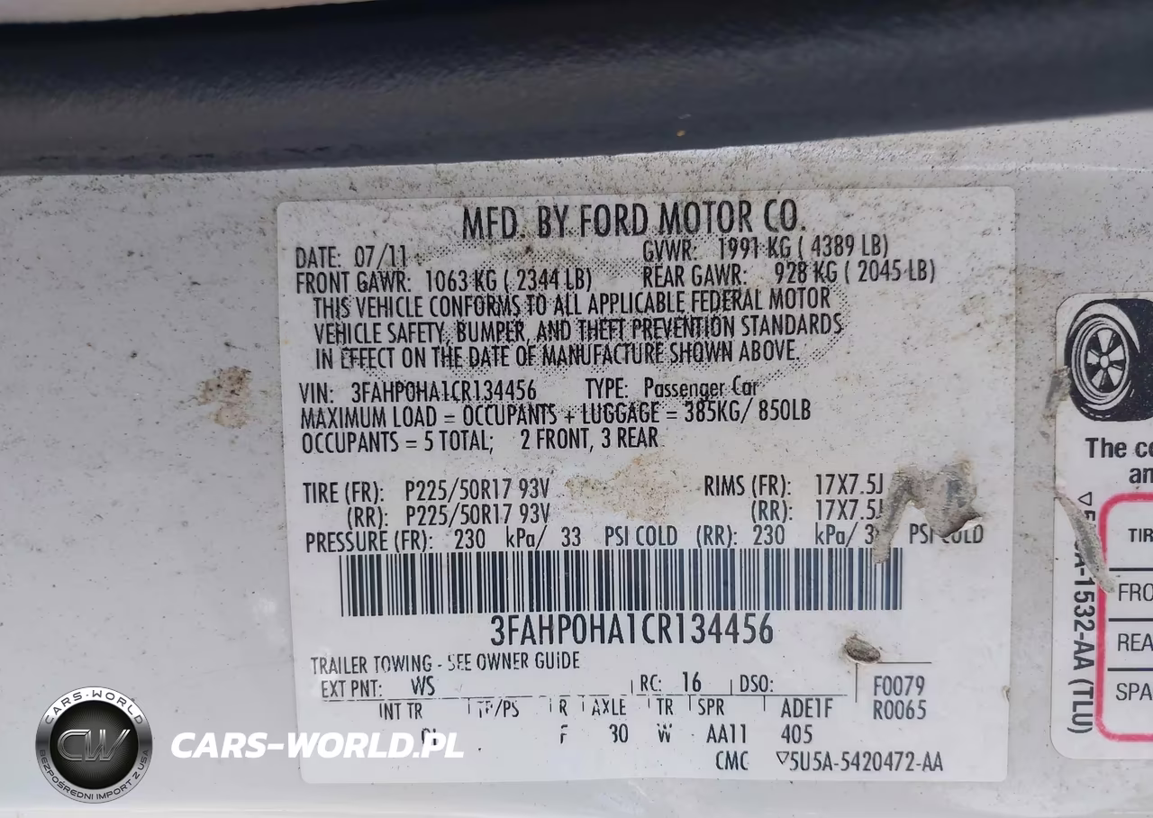 2012 Ford Fusion Se VIN:3FAHP0HA1CR134456 - 9
