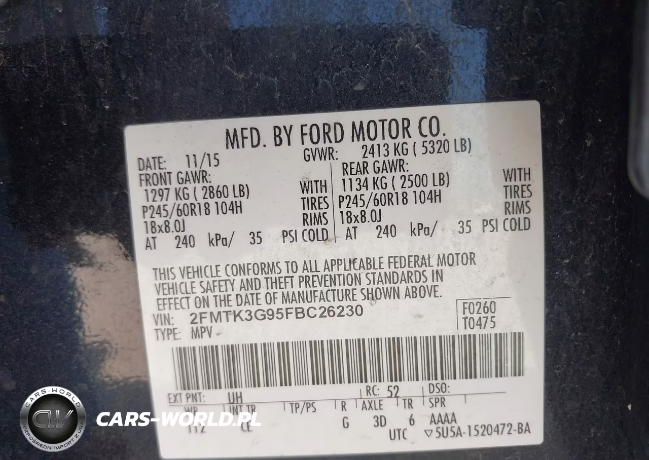 2015 Ford Edge Se VIN:2FMTK3G95FBC26230 - 9