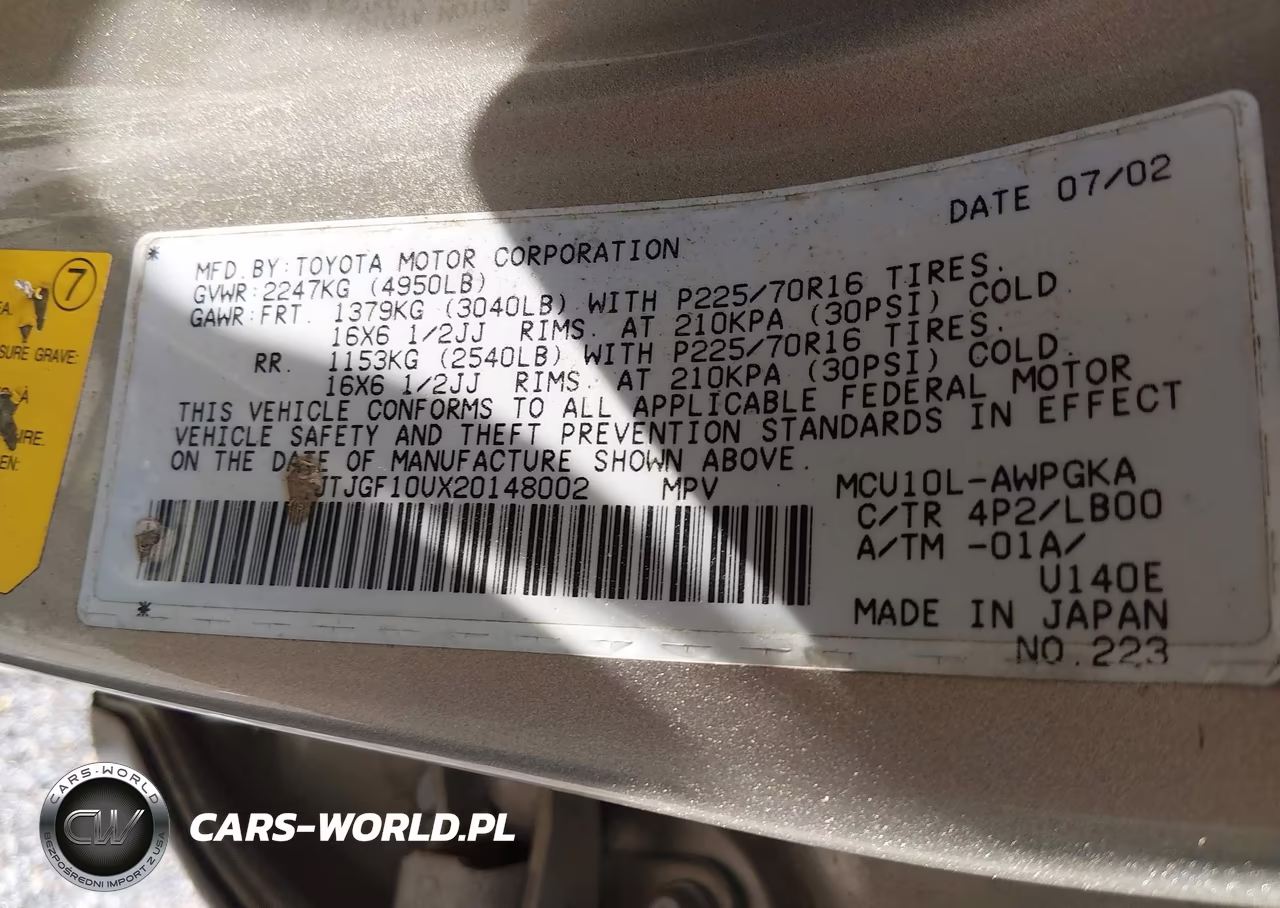2002 Lexus Rx 300 VIN:JTJGF10UX20148002 - 9