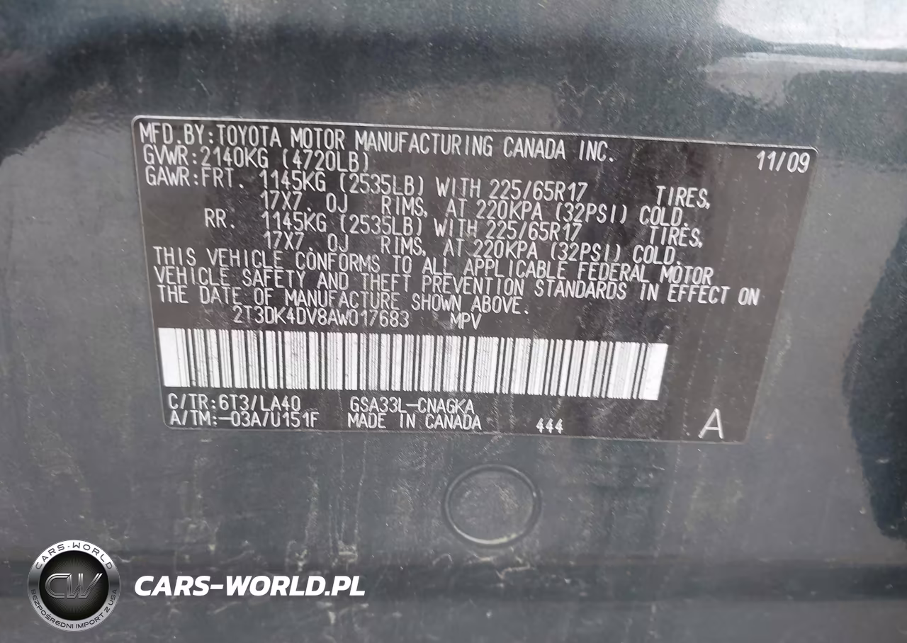 2010 Toyota Rav4 Limited V6 VIN:2T3DK4DV8AW017683 - 9