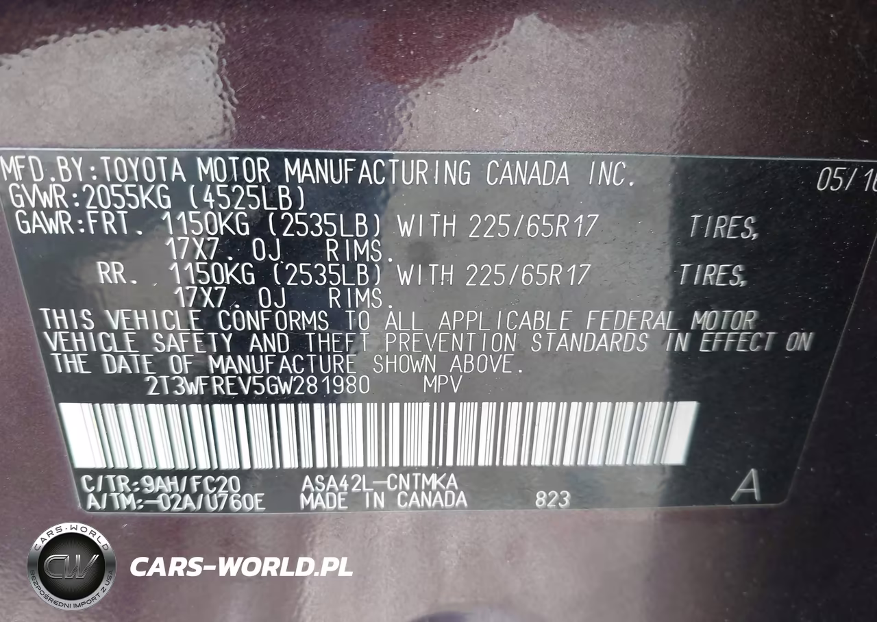 2016 Toyota Rav4 Xle VIN:2T3WFREV5GW281980 - 9