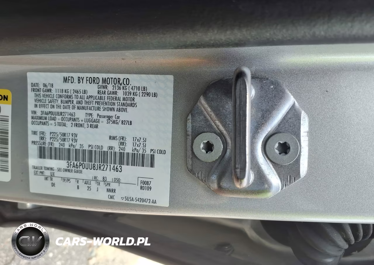 2018 Ford Fusion Hybrid S VIN:3FA6P0UU8JR271463 - 9