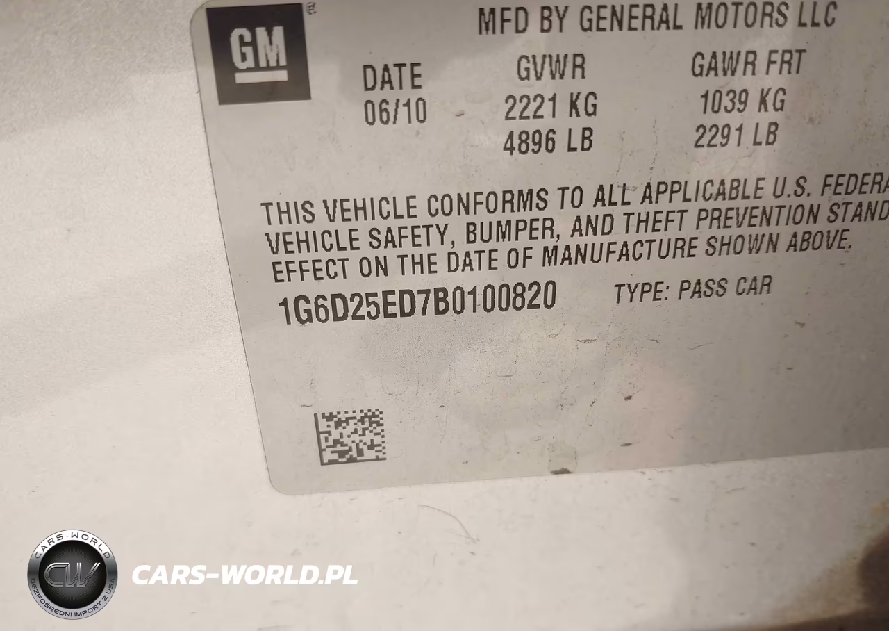 2011 Cadillac Cts Standard VIN:1G6D25ED7B0100820 - 9