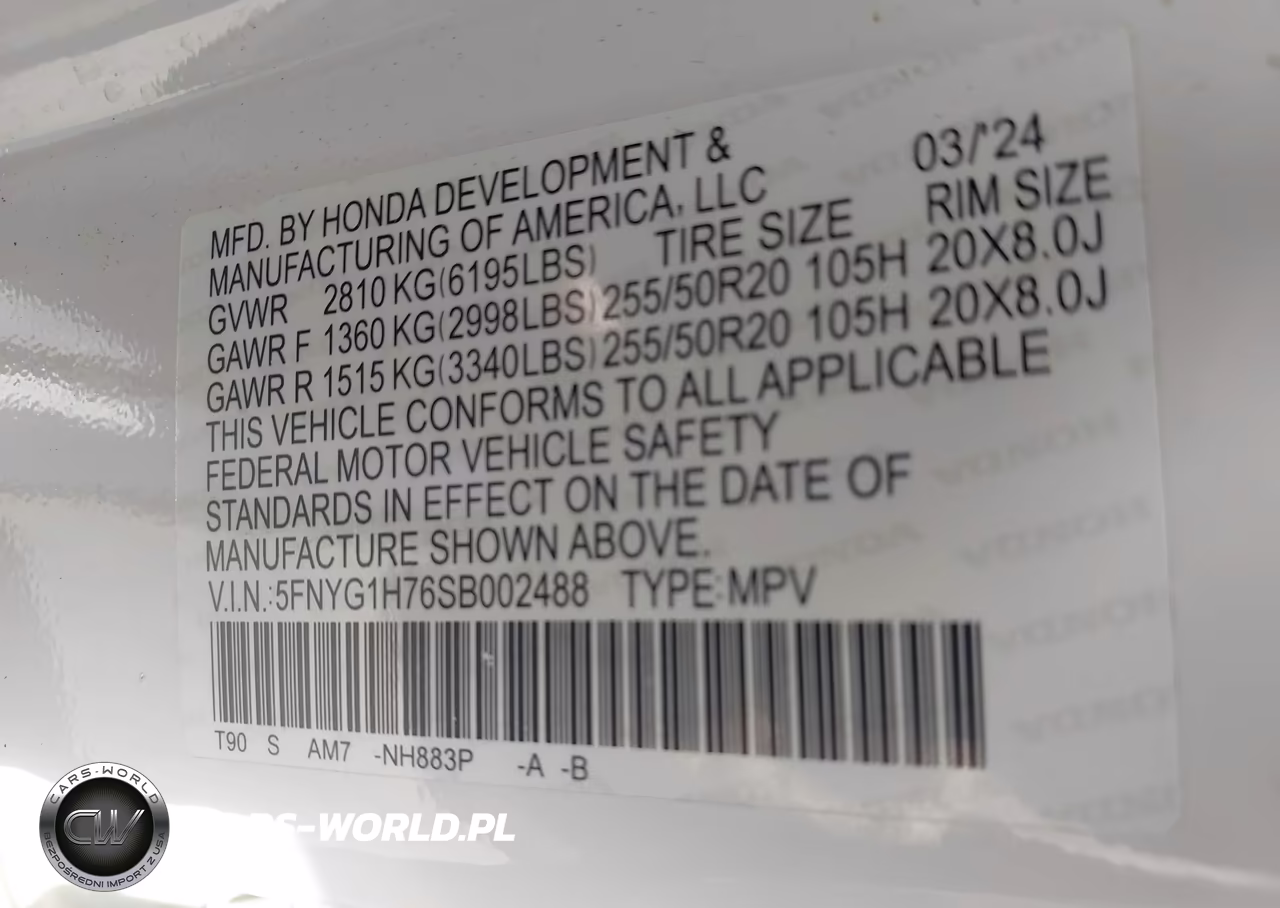 2025 Honda Pilot Touring VIN:5FNYG1H76SB002488 - 9