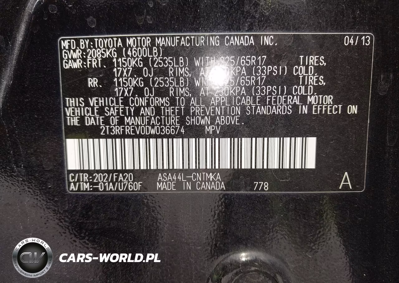 2013 Toyota Rav4 Xle VIN:2T3RFREV0DW036674 - 9