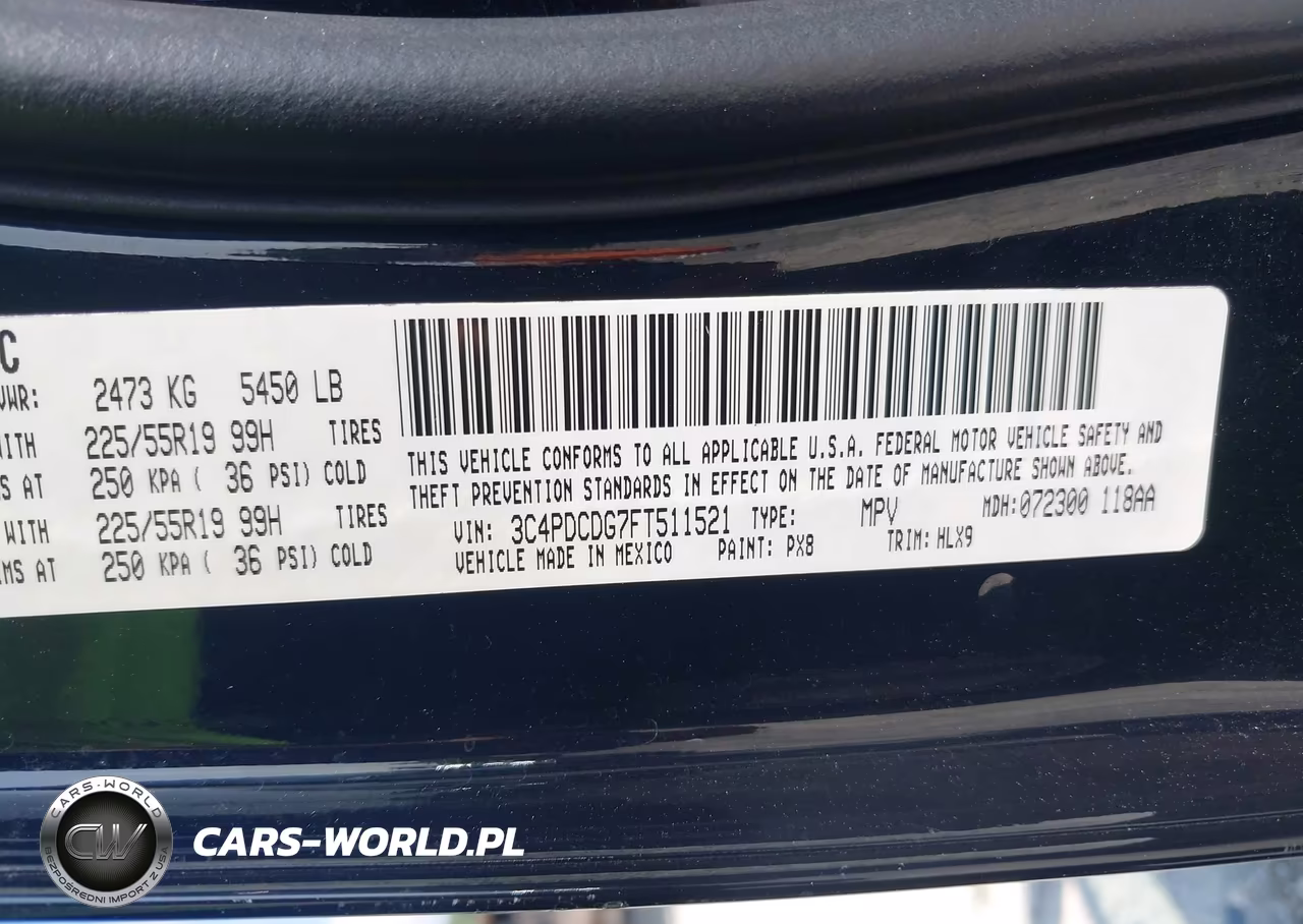 2015 Dodge Journey Limited VIN:3C4PDCDG7FT511521 - 9