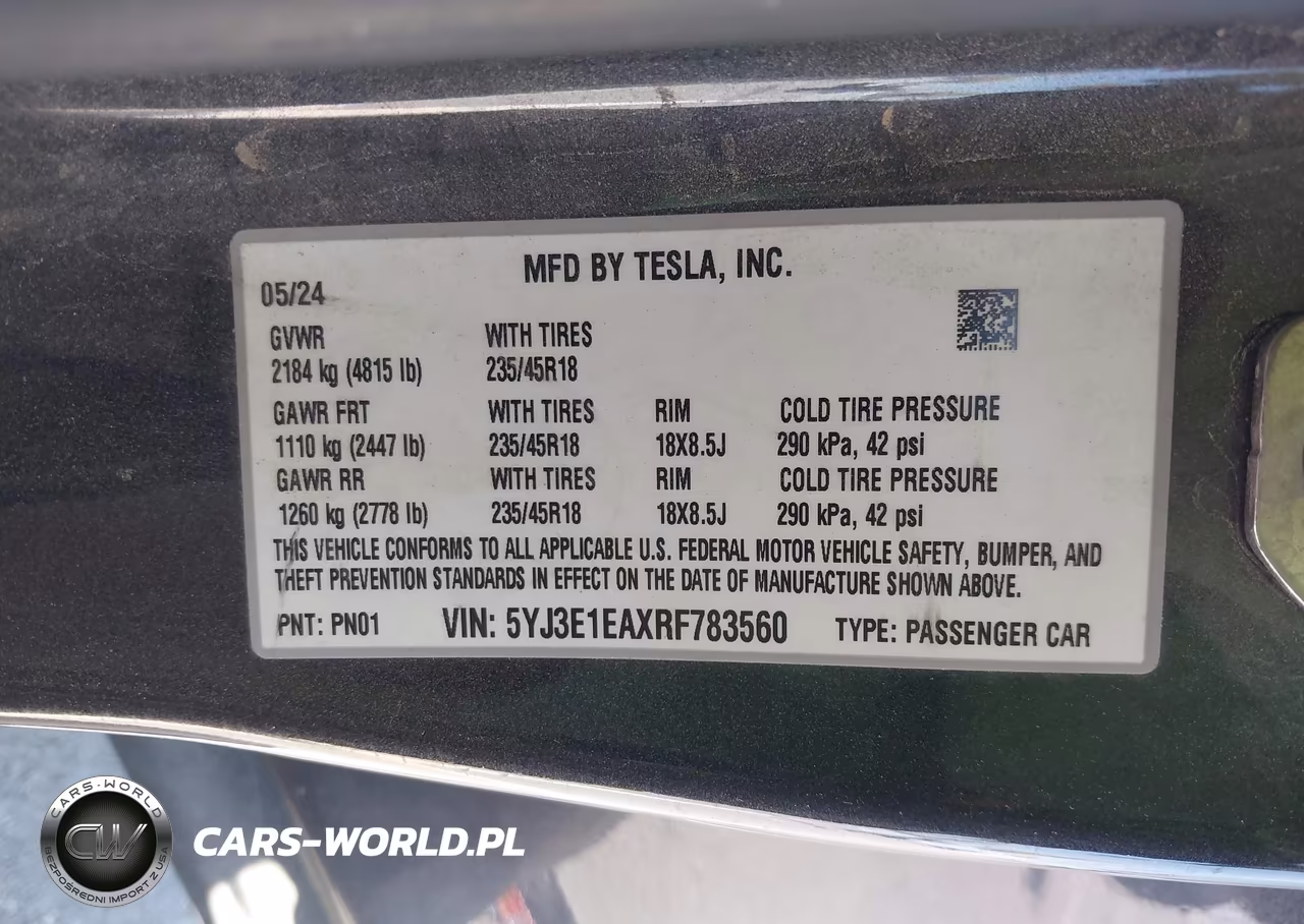2024 Tesla Model 3 Long Range Dual Motor All-Wheel Drive-Rear-Wheel Drive VIN:5YJ3E1EAXRF783560 - 9