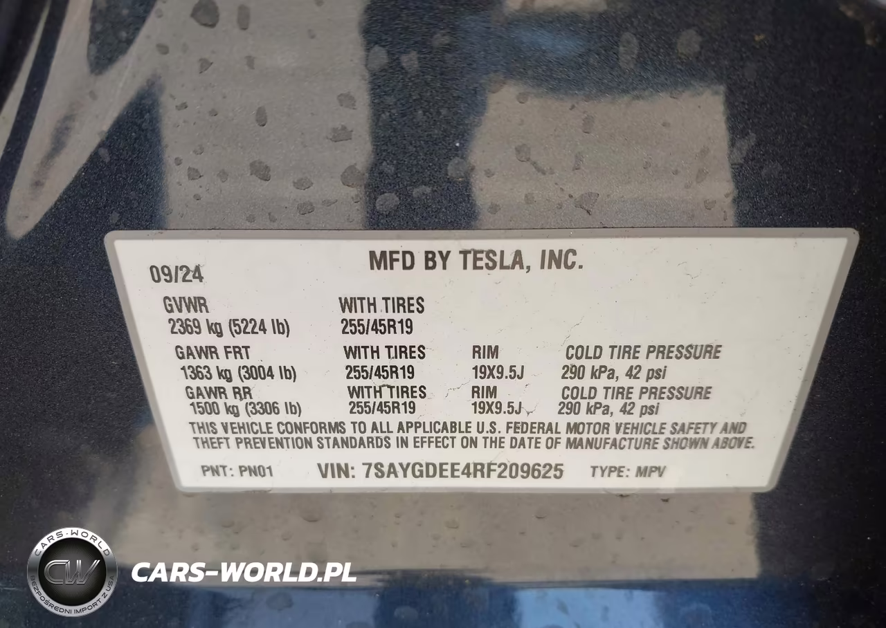 2024 Tesla Model Y Long Range Dual Motor All-Wheel Drive VIN:7SAYGDEE4RF209625 - 9