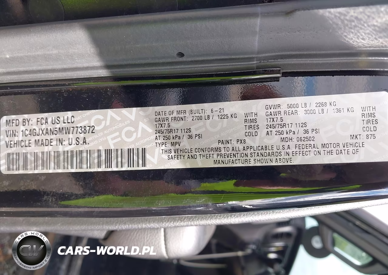 2021 Jeep Wrangler Sport 4X4 VIN:1C4GJXAN5MW773872 - 9