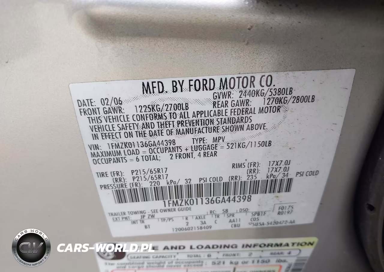 2006 Ford Freestyle Se VIN:1FMZK01136GA44398 - 9