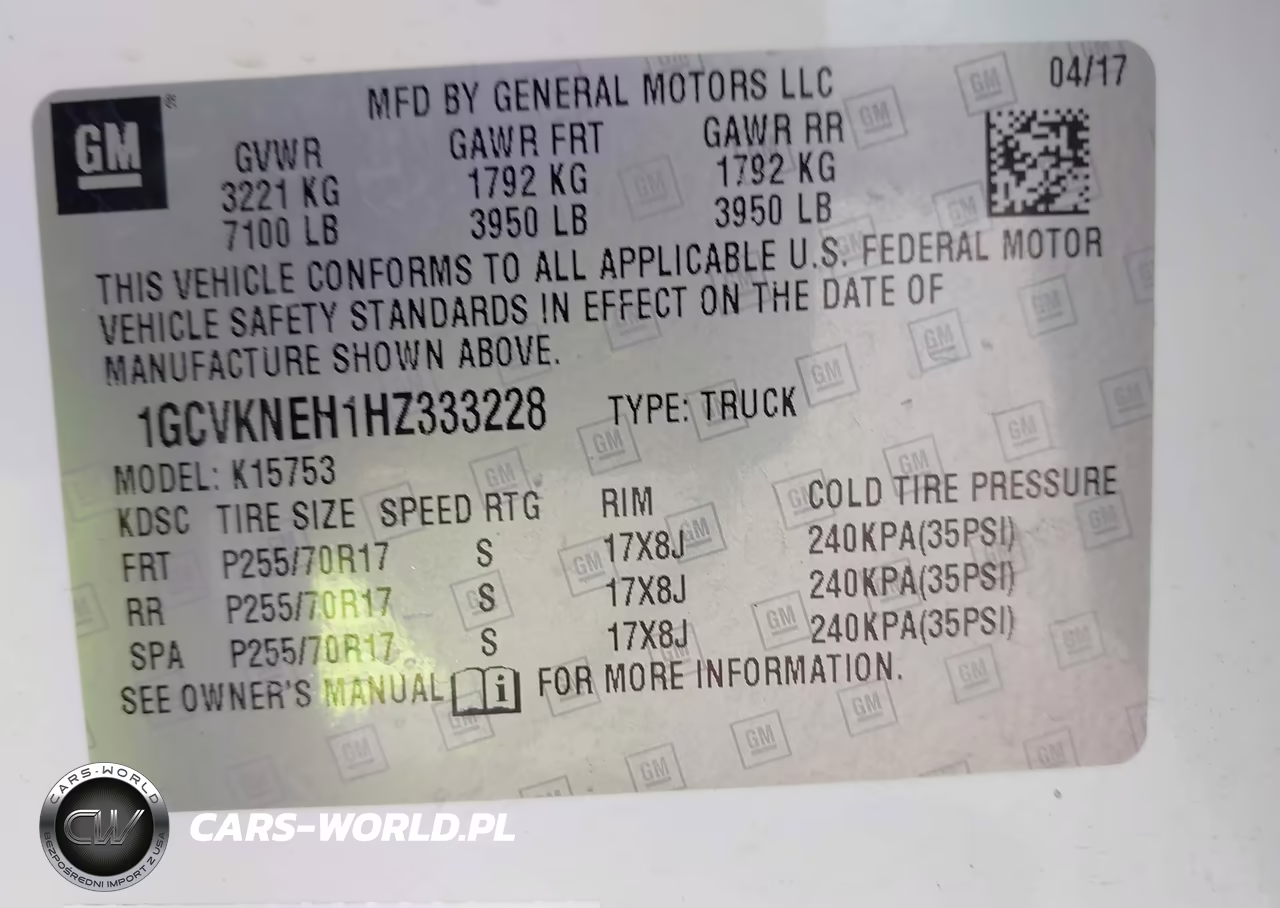 2017 Chevrolet Silverado 1500 Work Truck VIN:1GCVKNEH1HZ333228 - 9