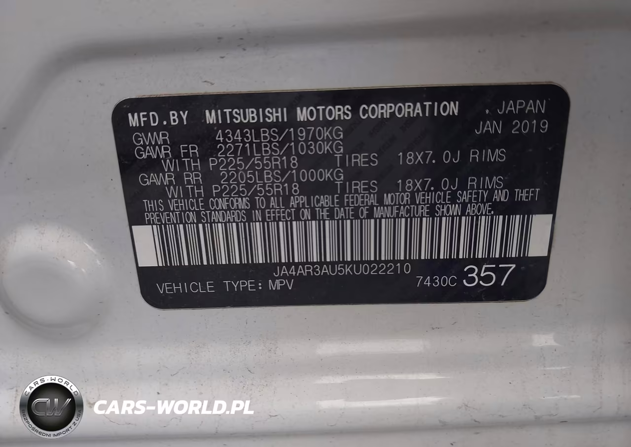 2019 Mitsubishi Outlander Sport 2.0 Le VIN:JA4AR3AU5KU022210 - 9