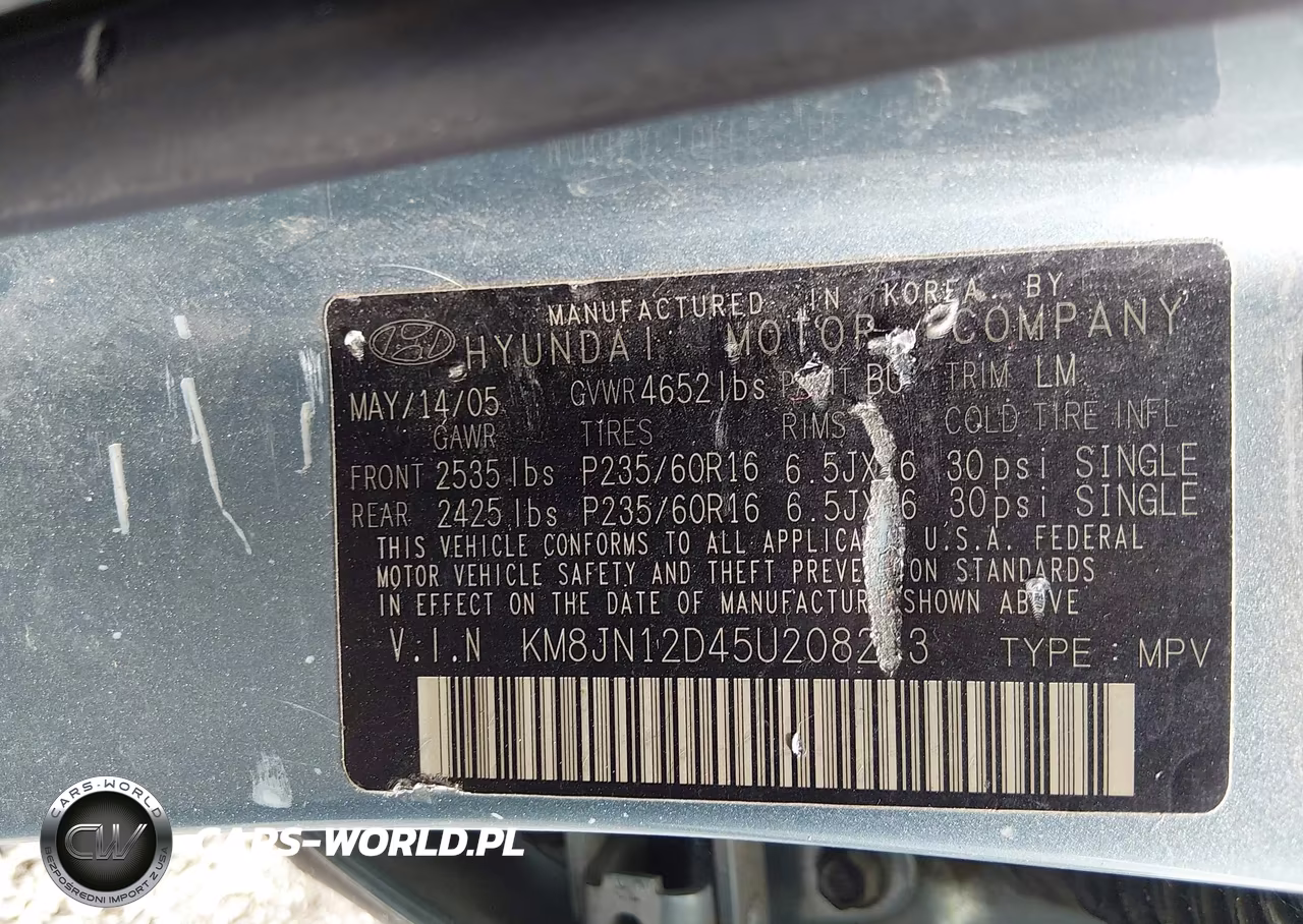 2005 Hyundai Tucson Gls-Lx VIN:KM8JN12D45U208213 - 9