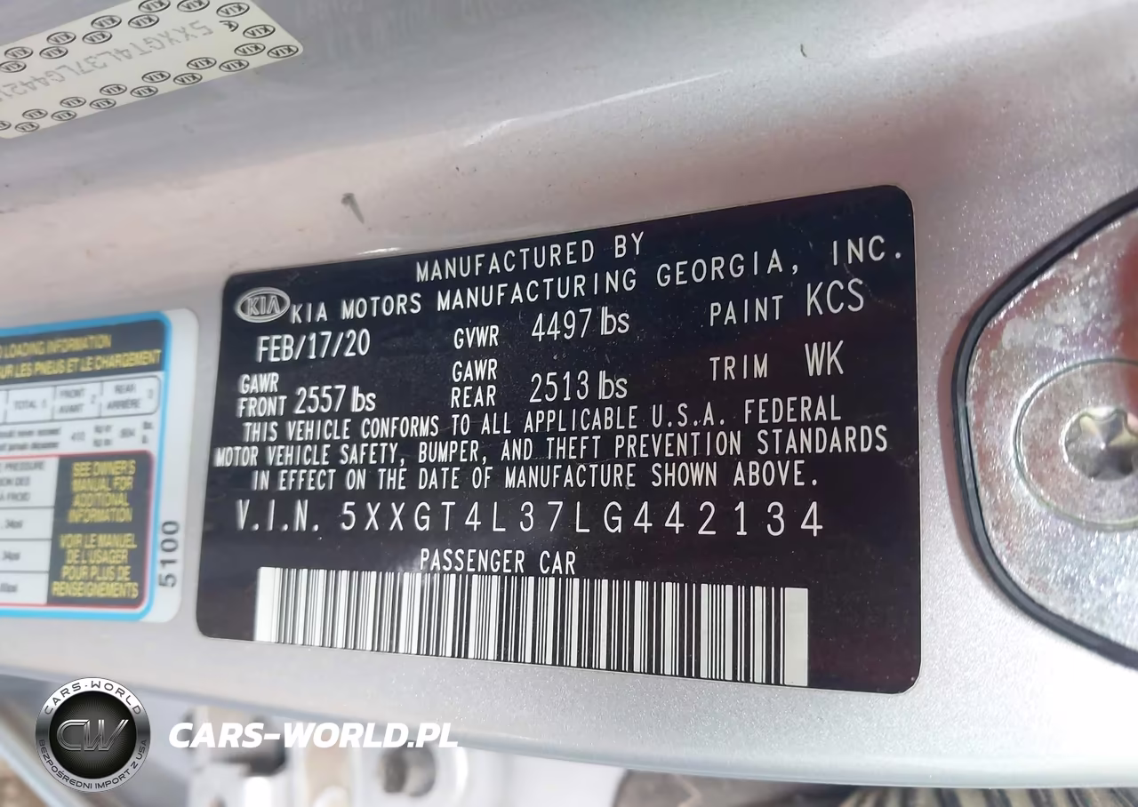 2020 Kia Optima Lx VIN:5XXGT4L37LG442134 - 9
