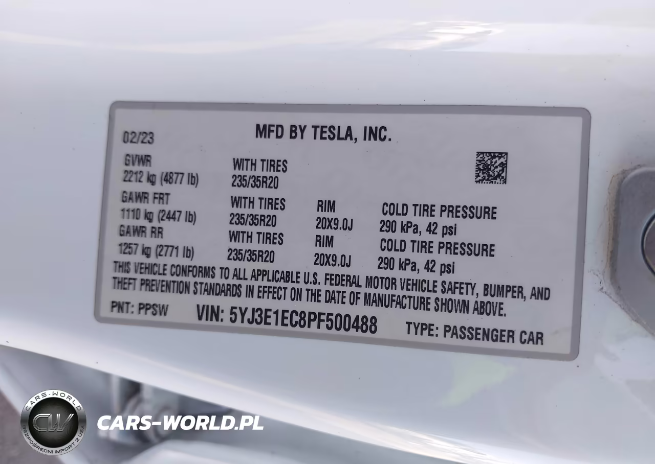 2023 Tesla Model 3 Performance Dual Motor All-Wheel Drive VIN:5YJ3E1EC8PF500488 - 9