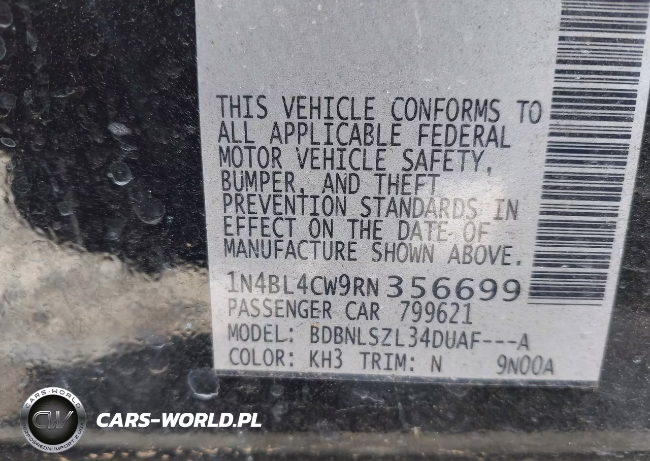 2024 Nissan Altima Sr Intelligent Awd VIN:1N4BL4CW9RN356699 - 9