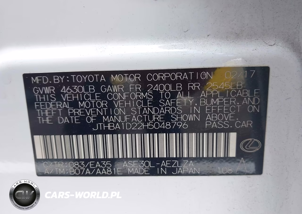 2017 Lexus Is 200T VIN:JTHBA1D22H5048796 - 9