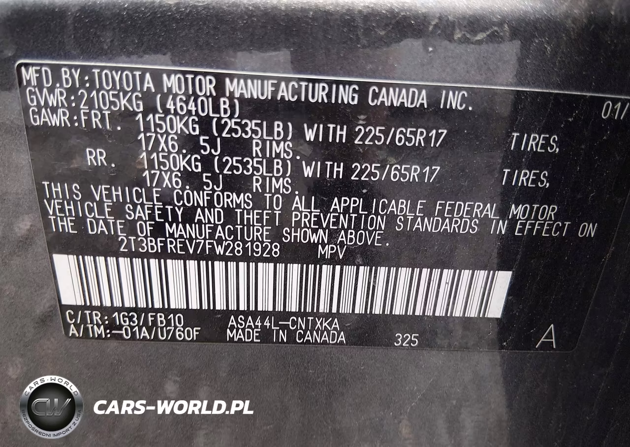 2015 Toyota Rav4 Le VIN:2T3BFREV7FW281928 - 9