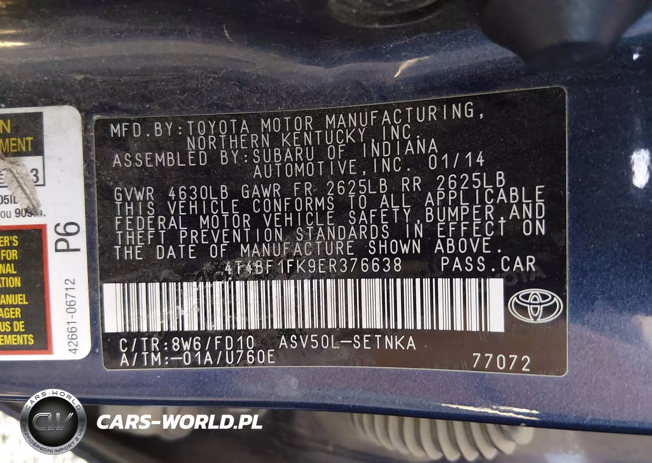 2014 Toyota Camry Le VIN:4T4BF1FK9ER376638 - 9