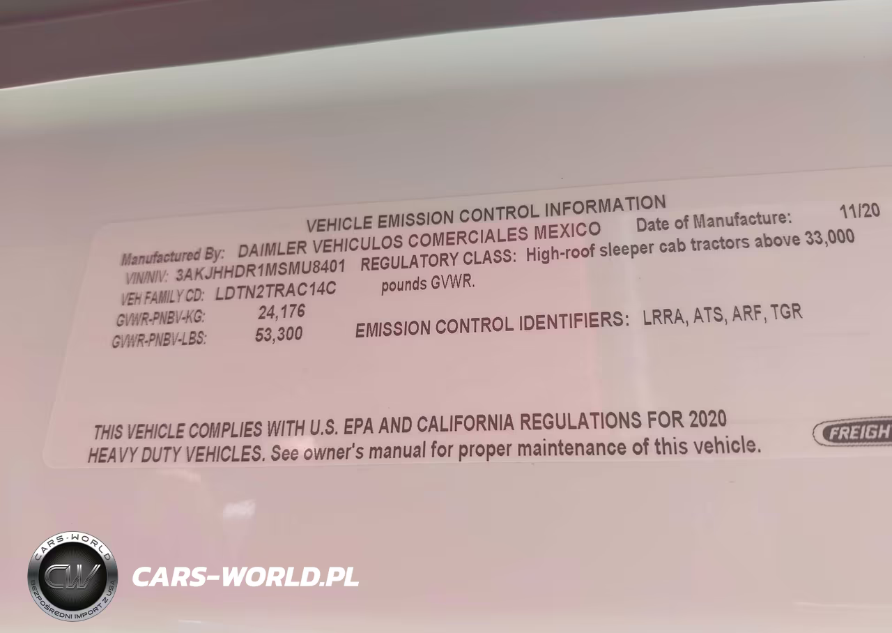 2021 Freightliner New Cascadia 126 VIN:3AKJHHDR1MSMU8401 - 8