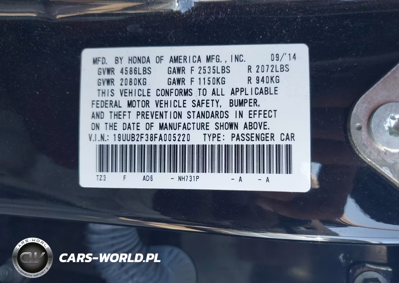 2015 Acura Tlx V6 VIN:19UUB2F38FA005220 - 9