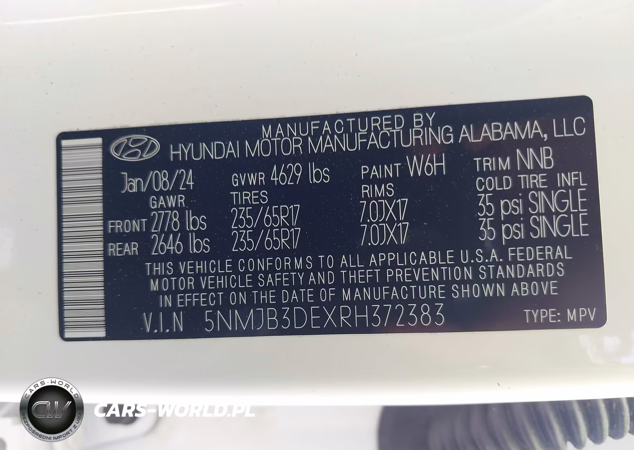 2024 Hyundai Tucson Sel VIN:5NMJB3DEXRH372383 - 9