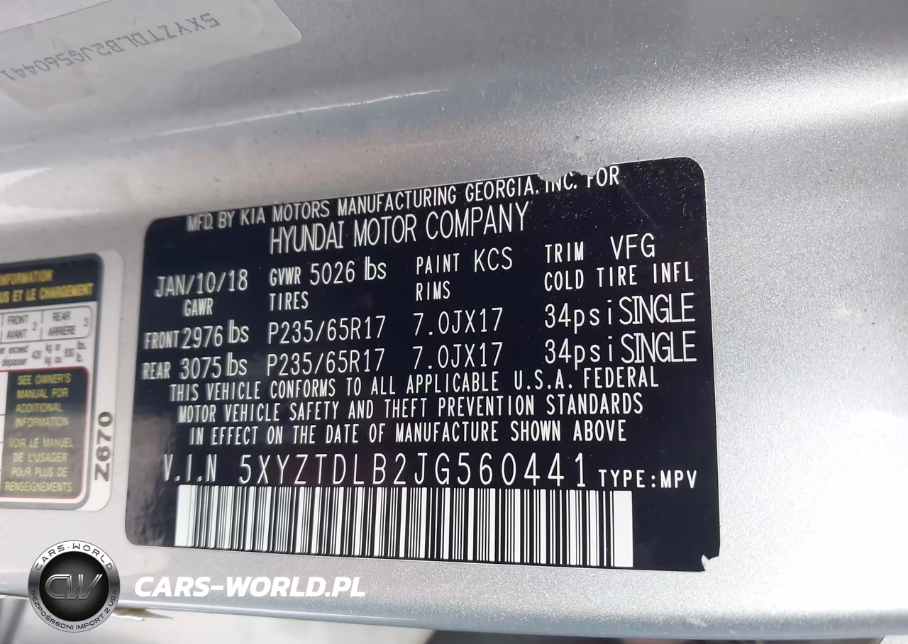 2018 Hyundai Santa Fe Sport 2.4L VIN:5XYZTDLB2JG560441 - 9