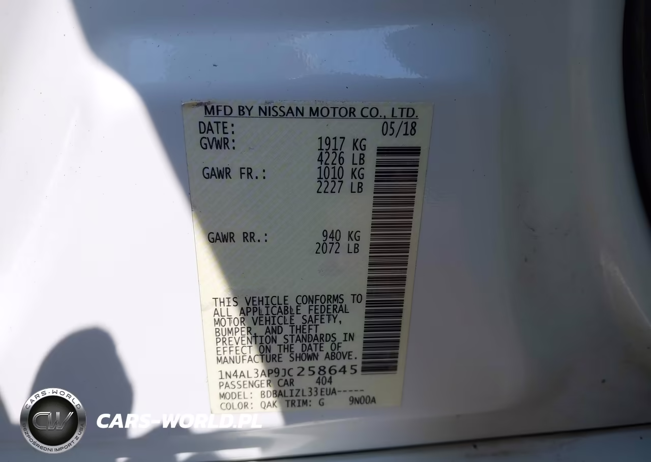 2018 Nissan Altima 2.5 Sv VIN:1N4AL3AP9JC258645 - 9