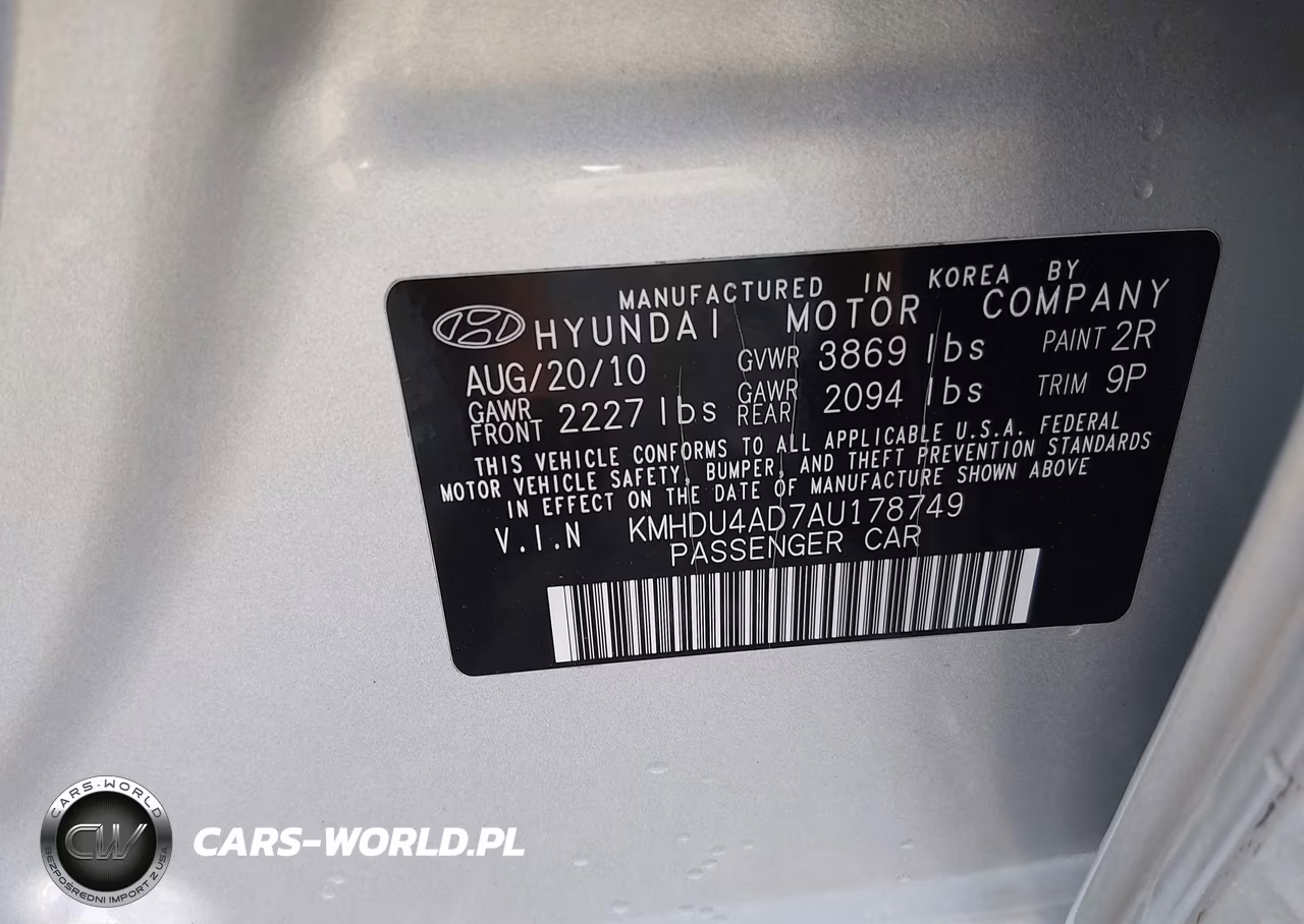 2010 Hyundai Elantra Se VIN:KMHDU4AD7AU178749 - 9