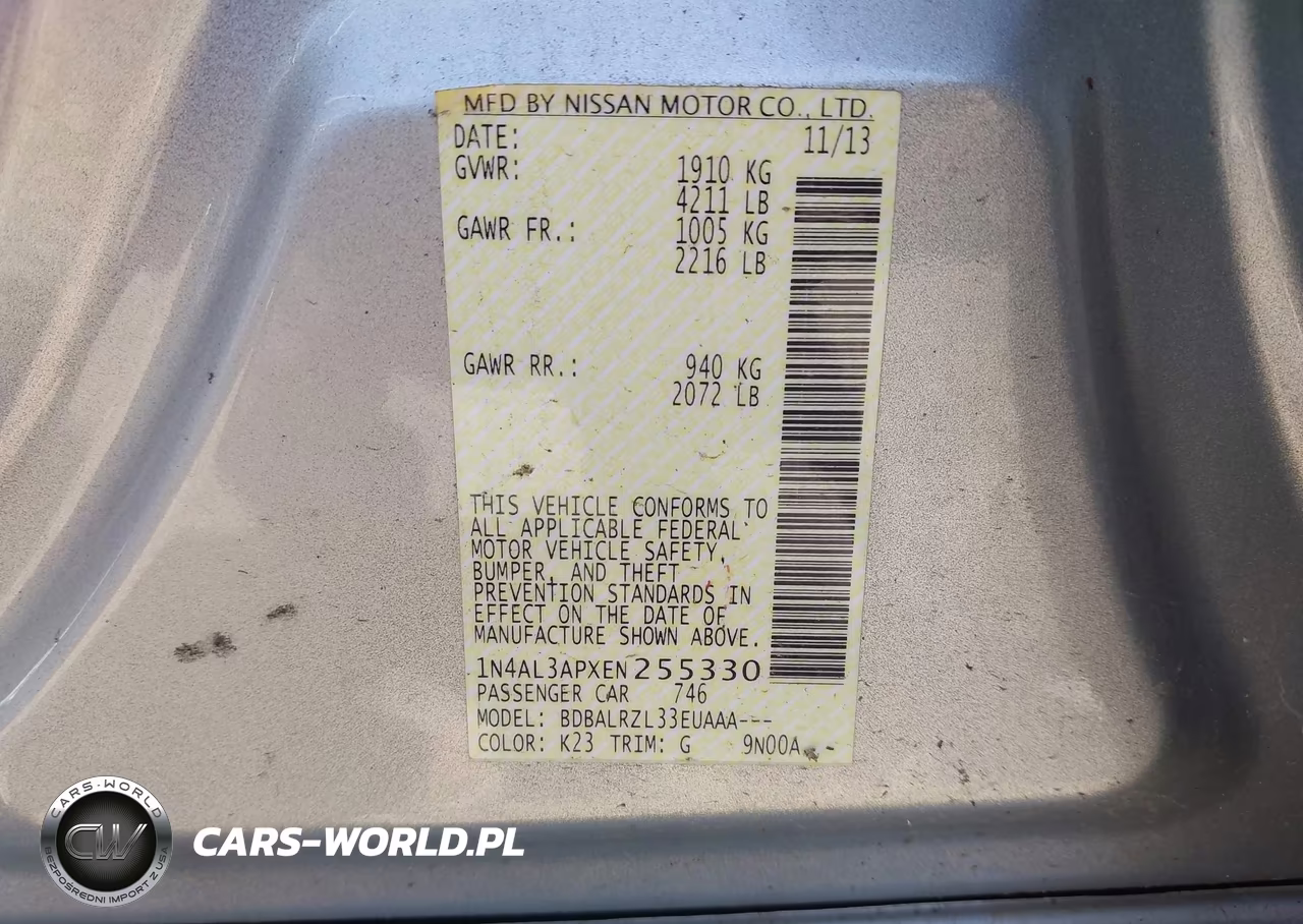 2014 Nissan Altima 2.5 S VIN:1N4AL3APXEN255330 - 9