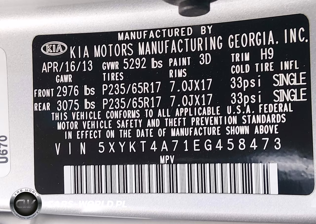 2014 Kia Sorento Lx V6 VIN:5XYKT4A71EG458473 - 9