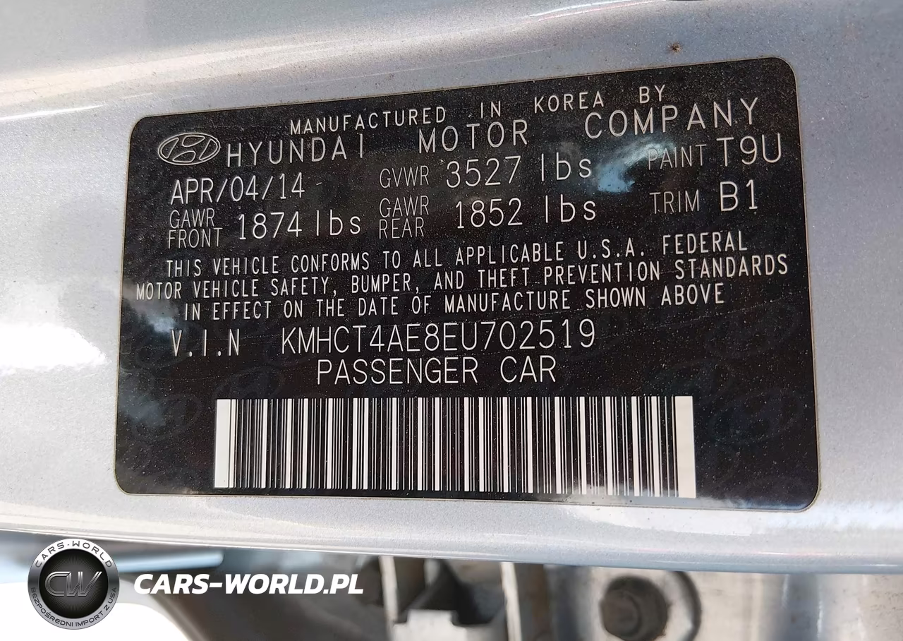 2014 Hyundai Accent Gls VIN:KMHCT4AE8EU702519 - 9