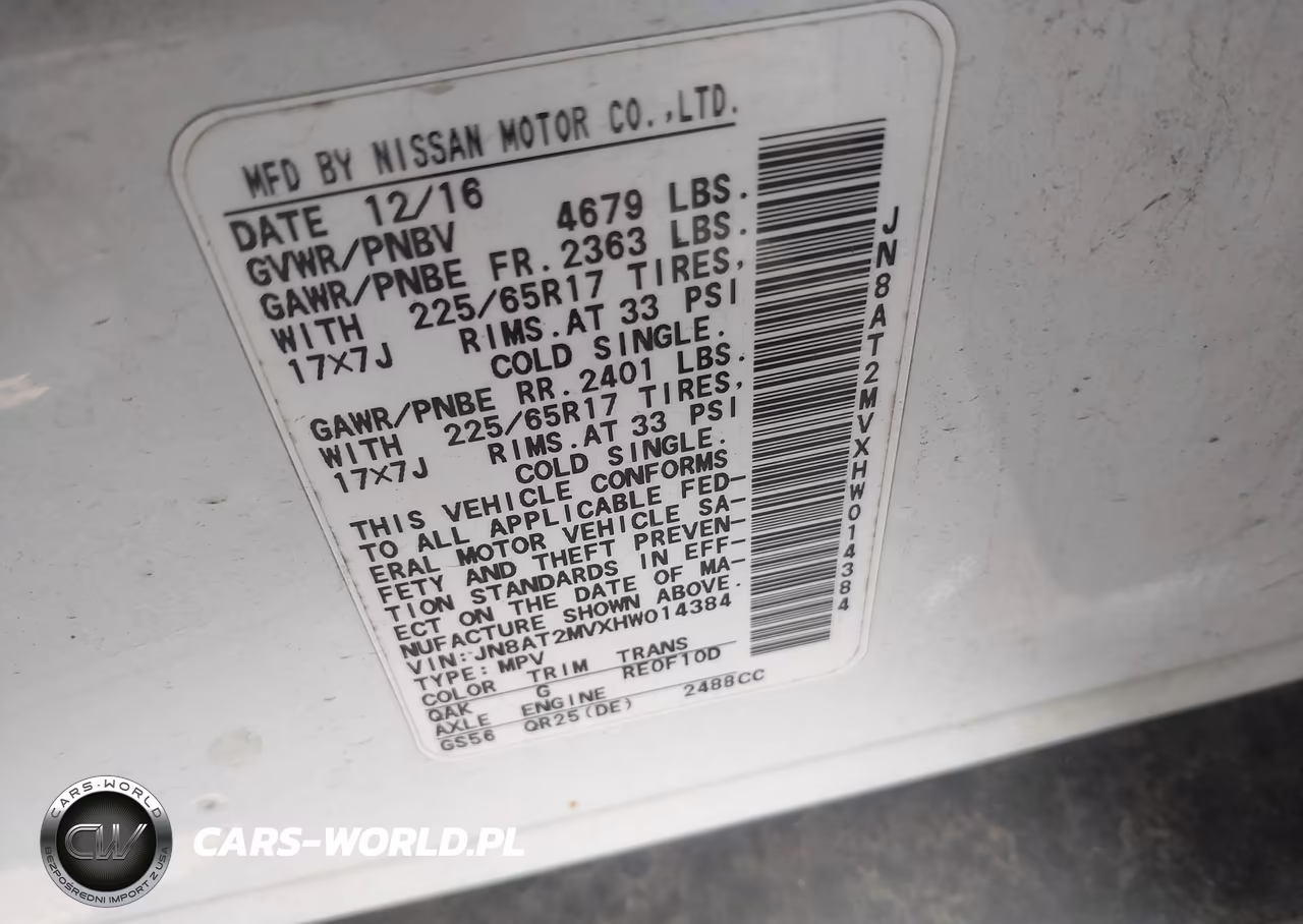 2017 Nissan Rogue S VIN:JN8AT2MVXHW014384 - 9