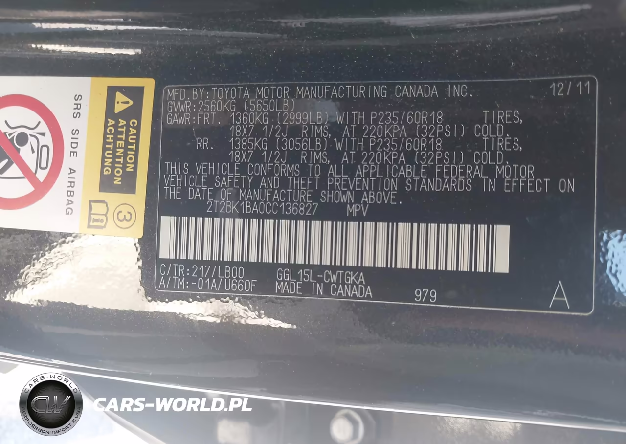 2012 Lexus Rx 350 VIN:2T2BK1BA0CC136827 - 9