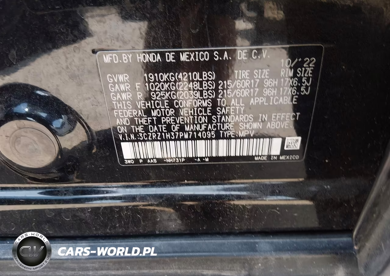 2023 Honda Hr-V 2Wd Lx VIN:3CZRZ1H37PM714095 - 9