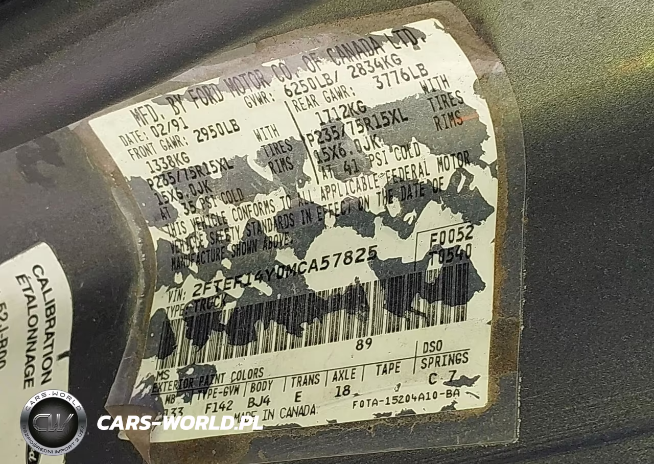 1991 Ford F150 VIN:2FTEF14Y0MCA57825 - 9