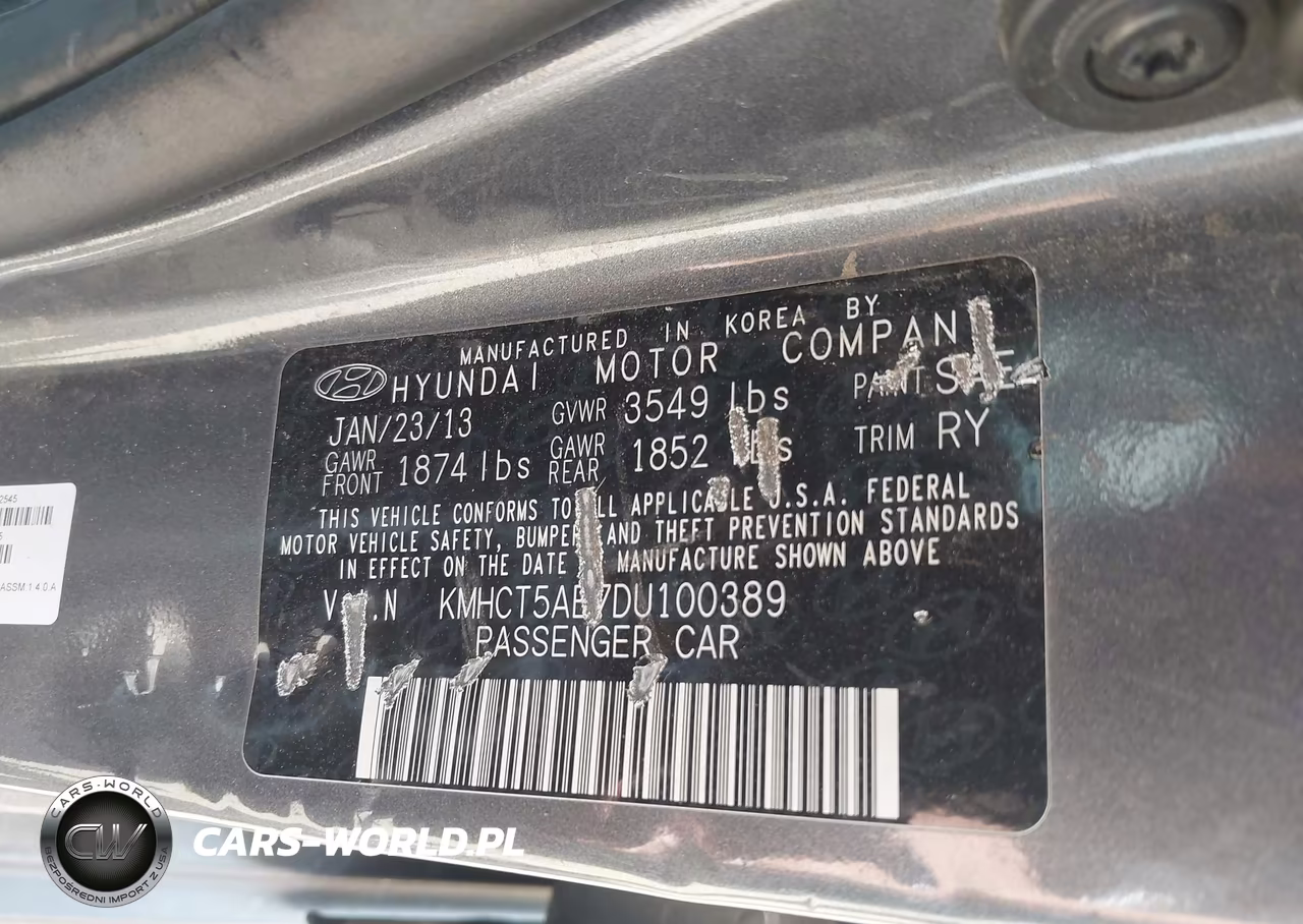 2013 Hyundai Accent Gs VIN:KMHCT5AE7DU100389 - 9